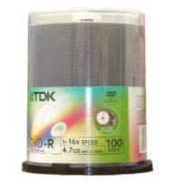 Tdk dvd-r 16x printable 100 pack
