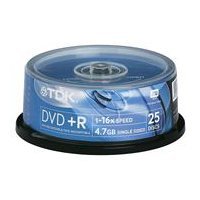 Tdk dvd+r 16x  25pack