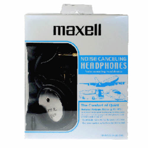 Maxell HP-NC22.OH-BK.MEL Stereo Noise Canceling Headphones box