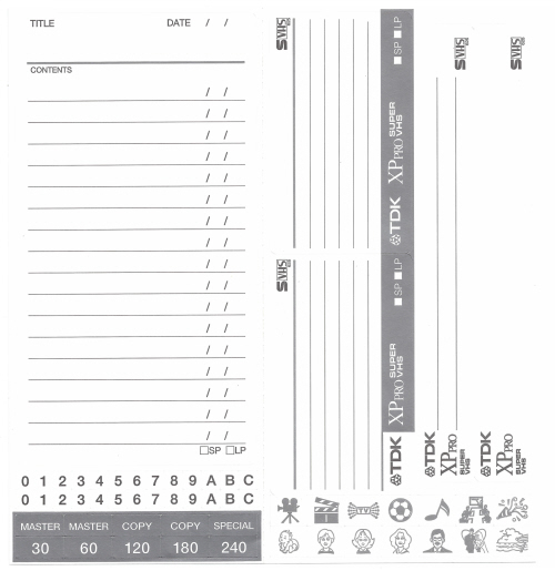 TDK SVHS XP PRO 120 MIN Tape insert front