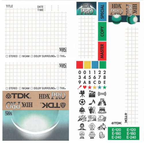 TDK VHS HD-X PRO 120 MIN Tape insert front