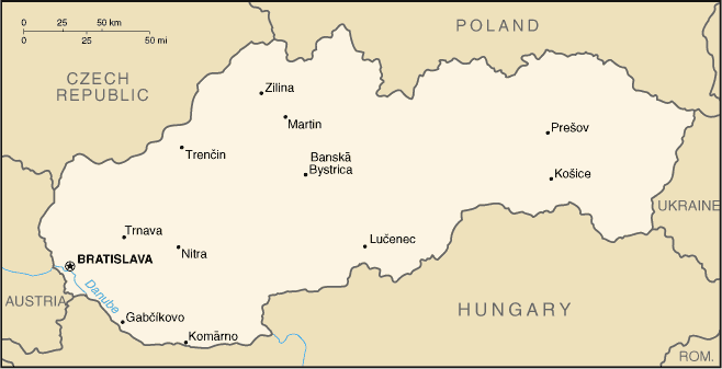 Map of Slovakia