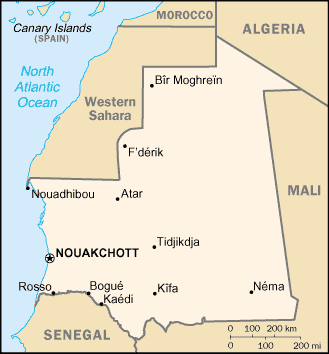 Map of Mauritania